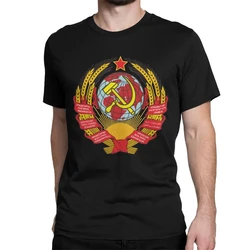 Men Women T-Shirt CCCP Soviet State Crest Vintage Cotton Tees Russia Army Military T Shirts Crew Neck Clothing Gift Idea