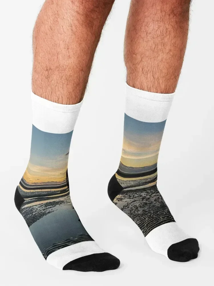 Sunset light, Crosby beach Socks cotton bright garter man halloween Socks Woman Men's