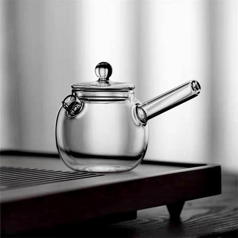 Japanese Style 120ml Side Handle Small Glass Teapot With Filter One Person Drinking Tea Pot Household Kung Fu Tea Set Teaware