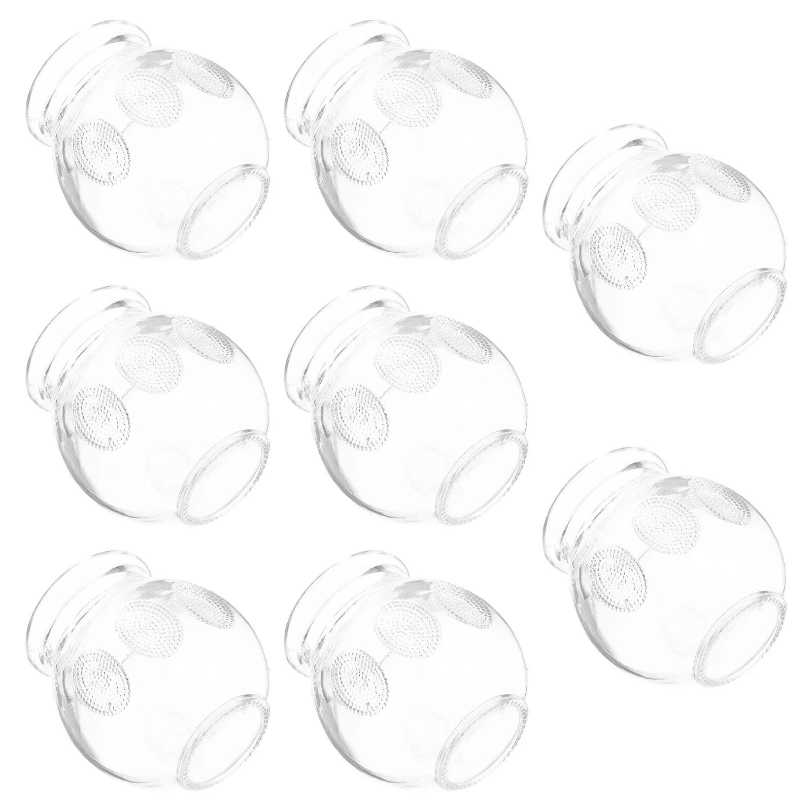

8Pcs Thick Glass Cupping Cups Fire Vacuum Suction Therapy Device Body Massage Cup Chinese Cupping Supplies Anti Cellulite Cups