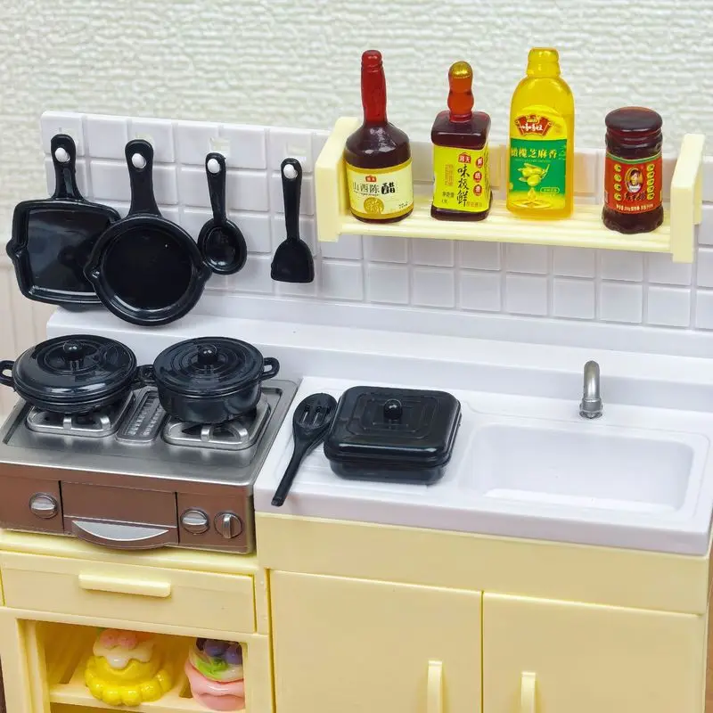 ミニモデルストーブ キッチンシーンシミュレーション 子供用人形遊び ホームおもちゃオーナメント - プレイタイムの楽しみのためのコンパクトなキッチン用品セット