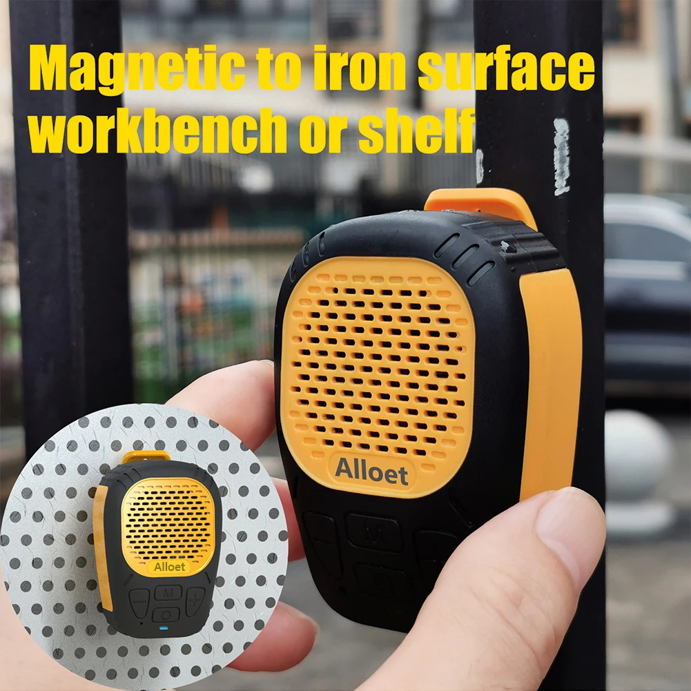Wearable Bluetooth-Compatible5.3 Speaker Waterproof Magnetic Clip-On Wireless Portable Speakers W/ Mic Hands-Free Music/Calls
