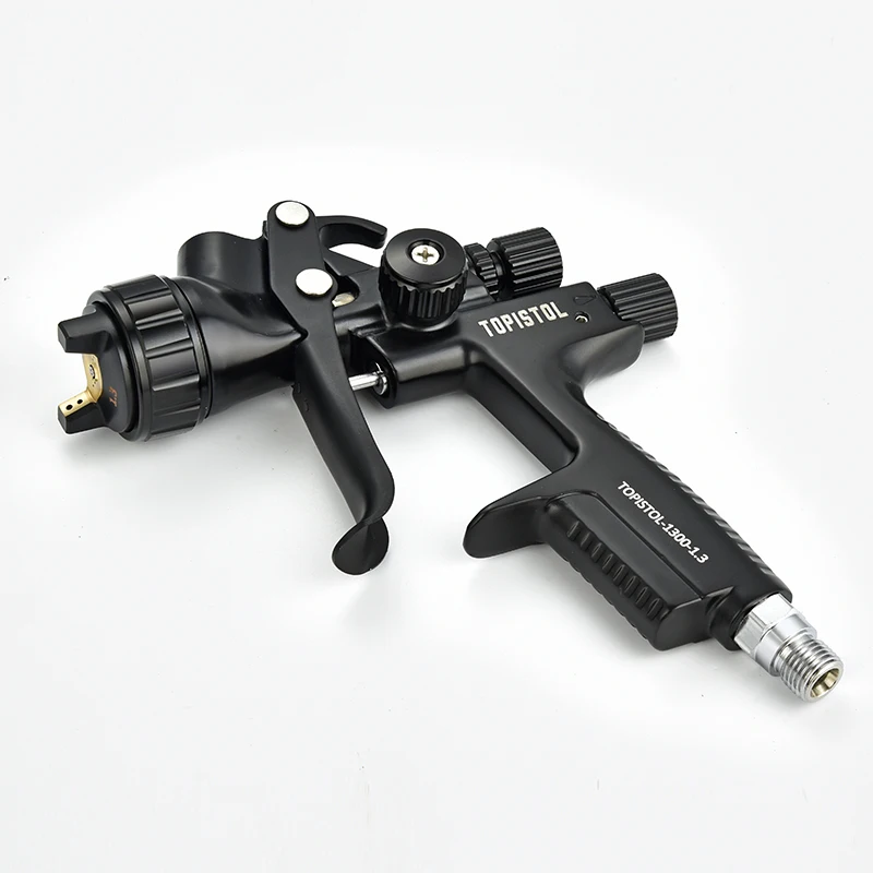 PISTOLA DE PULVERIZACIÓN HVLP para barnices y imprimación, alimentación por gravedad, boquilla de 1,3/1,7 mm, pistola pulverizadora de pintura de aire con taza sin lavado