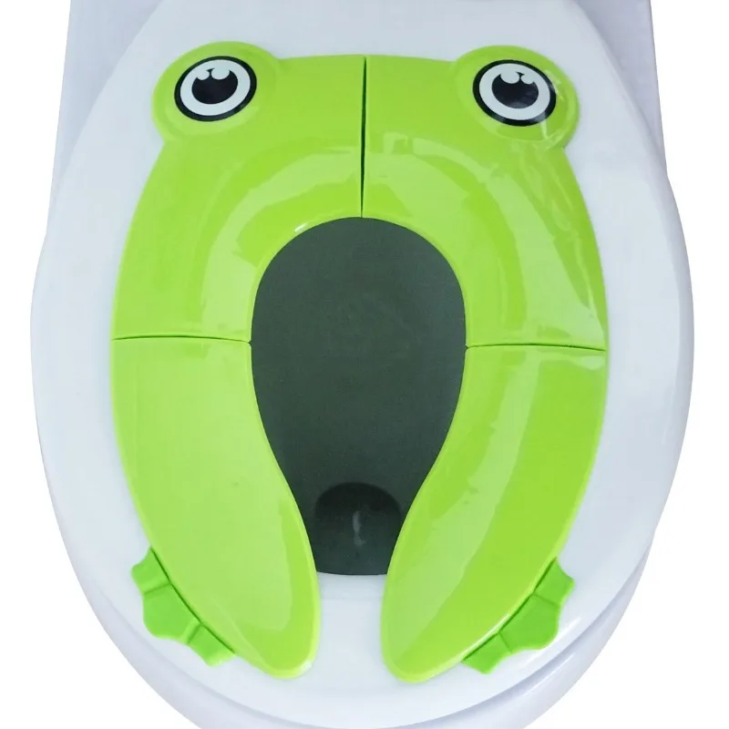 Cross-border exclusive frog-shaped foldable kids' toilet seat-portable travel potty pad, non-slip safe toilet trainer for babies