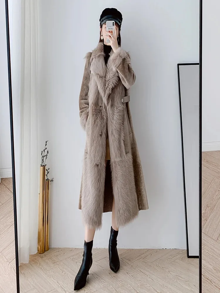 

High Quality Natural Fur Coat Women Sheep Shearling Korean Female Jacket Luxury Clothes Winter 2024 Mulheres Casacos Pph2383