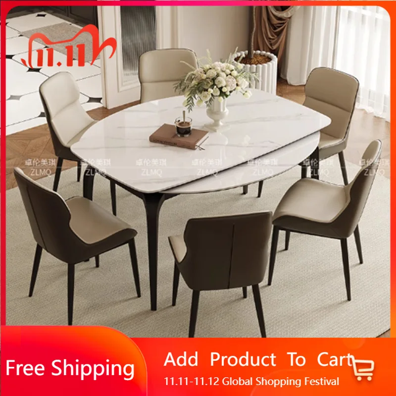 

Round Folding Dining Table Kitchen Restaurant Console Wood Dining Table Chairs Modern Designer Mesas De Comedor Home Furniture