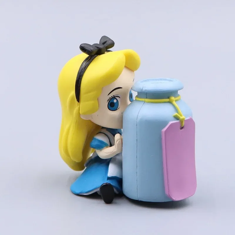 4 ชิ้น/เซ็ตการ์ตูนดิสนีย์อะนิเมะตัวเลข Alice Cheshire แมวสีขาวกระต่าย Pvc Action Figure ตุ๊กตาของเล่นสําหรับเด็กคริสต์มาสของขวัญ