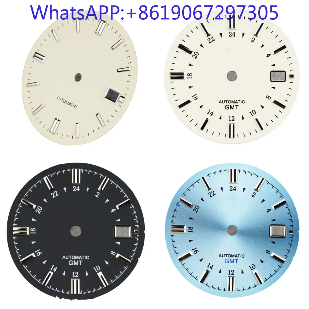 2025 Beige Matte Sunburst Sports Diving Watch Dial Suitable for GMT NH35/34 Automatic Movement Silver Marker NH35 Case Mod Parts