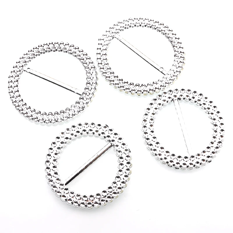 10Pcs/Set 65MM/56MM Plastic Durable Silver Buckle Decorative Buckle I Hotel Table And Chair Cover Cloth Buckle Accessories