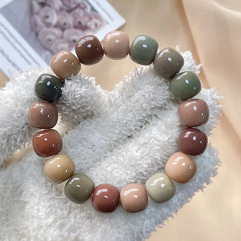 

10-13MM Large Size Natural Real Bodhi Root Bracelet Rare Colored Male and Female Buddha Beads Plate Playing Bangle Hand Jewelry