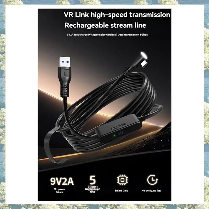 جديد-لـ Meta Quest 3S /3/2 USB3.2 Gen1 كابل شحن خط البيانات Pico4 3.0 كابل USB نوع C نقل البيانات كابل USB إلى C