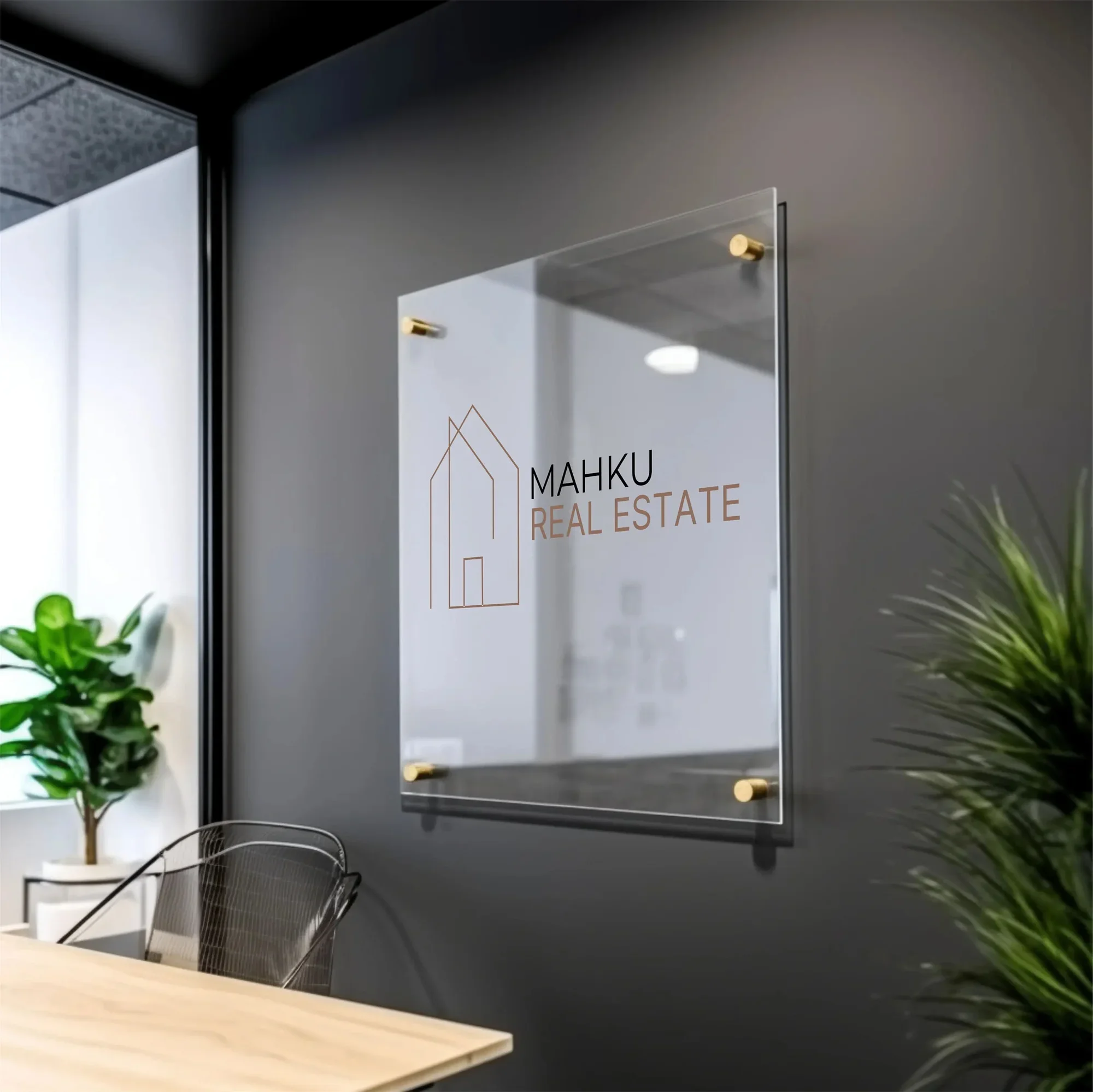 Classic Transparent Acrylic Business Sign with Your Company Logo Customized Billboards Commercial Brand