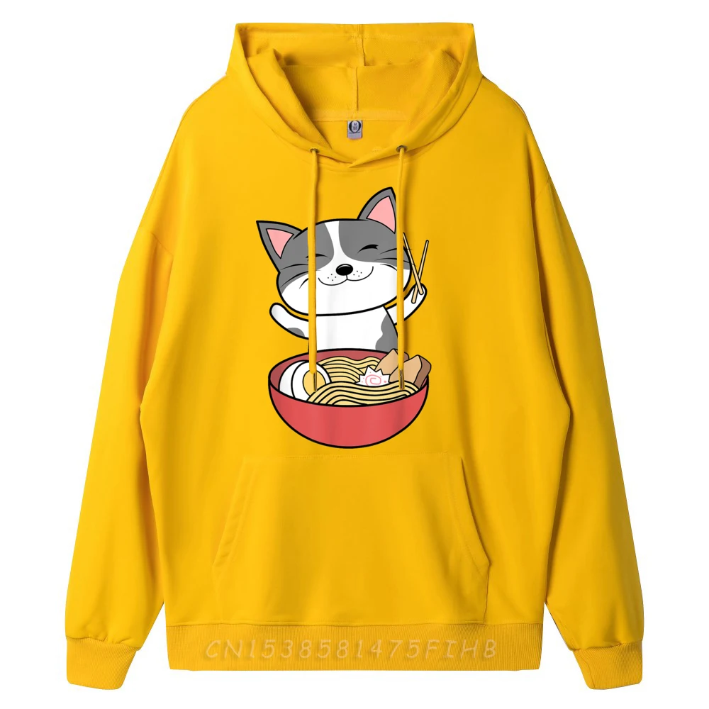 Funny Kawaii Animals Cat Fur Wild Masonry Claw Ramen CaSweatshirts Graphic Tee Moisture Wicking Oversize Long Sleeve Vegan
