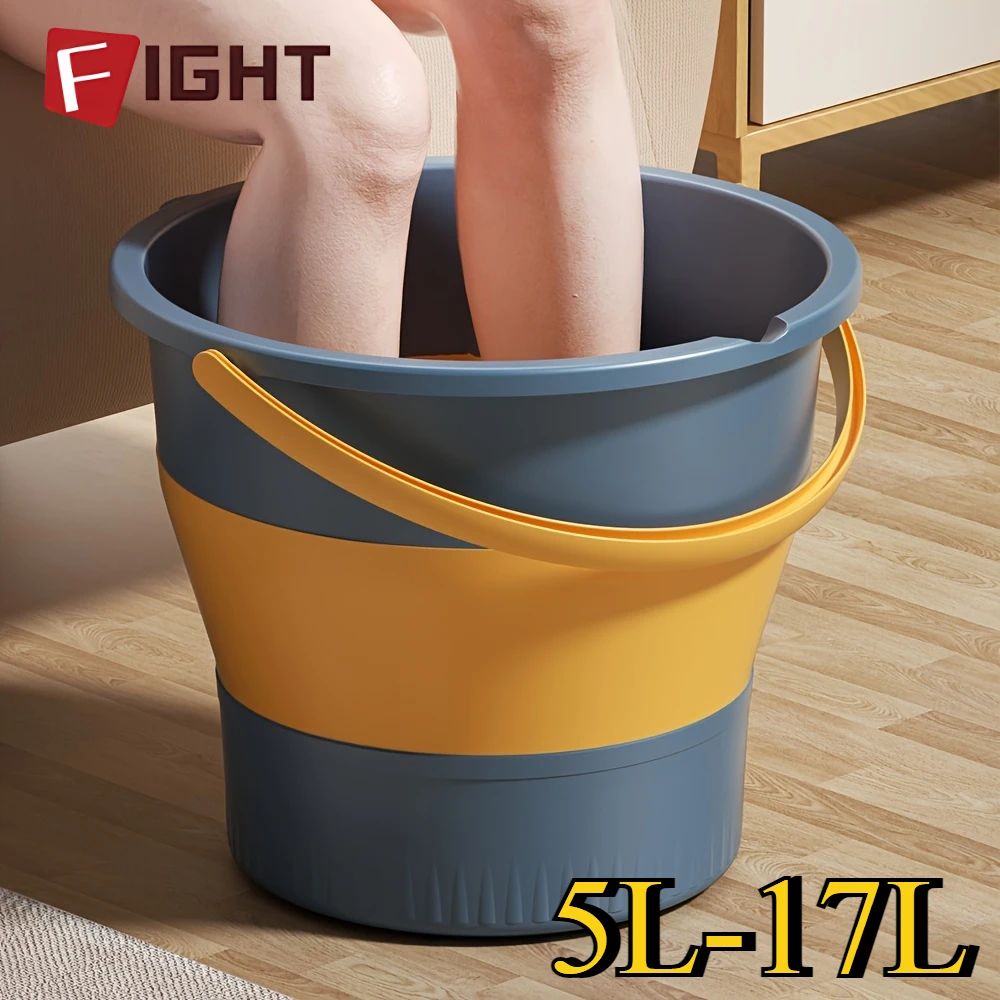 5/10/17L Portable Folding Bucket for Washing Outdoor Foldable Basin Silicone Water Bucket Camping Space Saving Car Wash Buckets