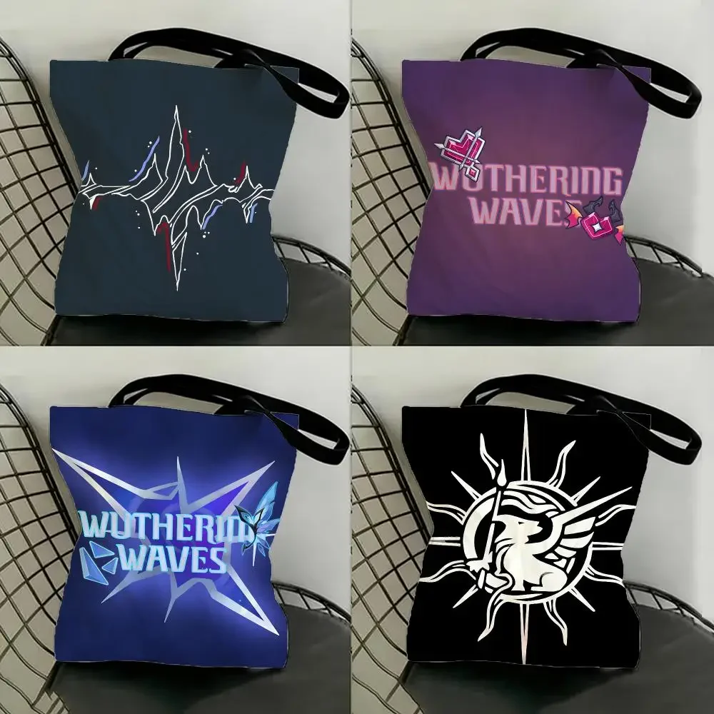 Wuthering Waves Game Action Storage Bags Shopping Bags Series Print Bags Lightweight Shoulder Bag For Daily Use