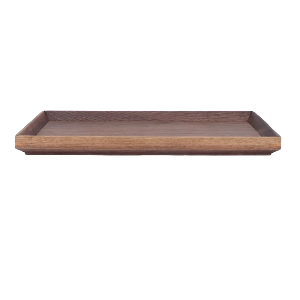 Simple Style Solid Wood Wooden Tray Matte Hard Texture Tea Tray Anti Scratch Rectangle Fruit Tray Afternoon Tea