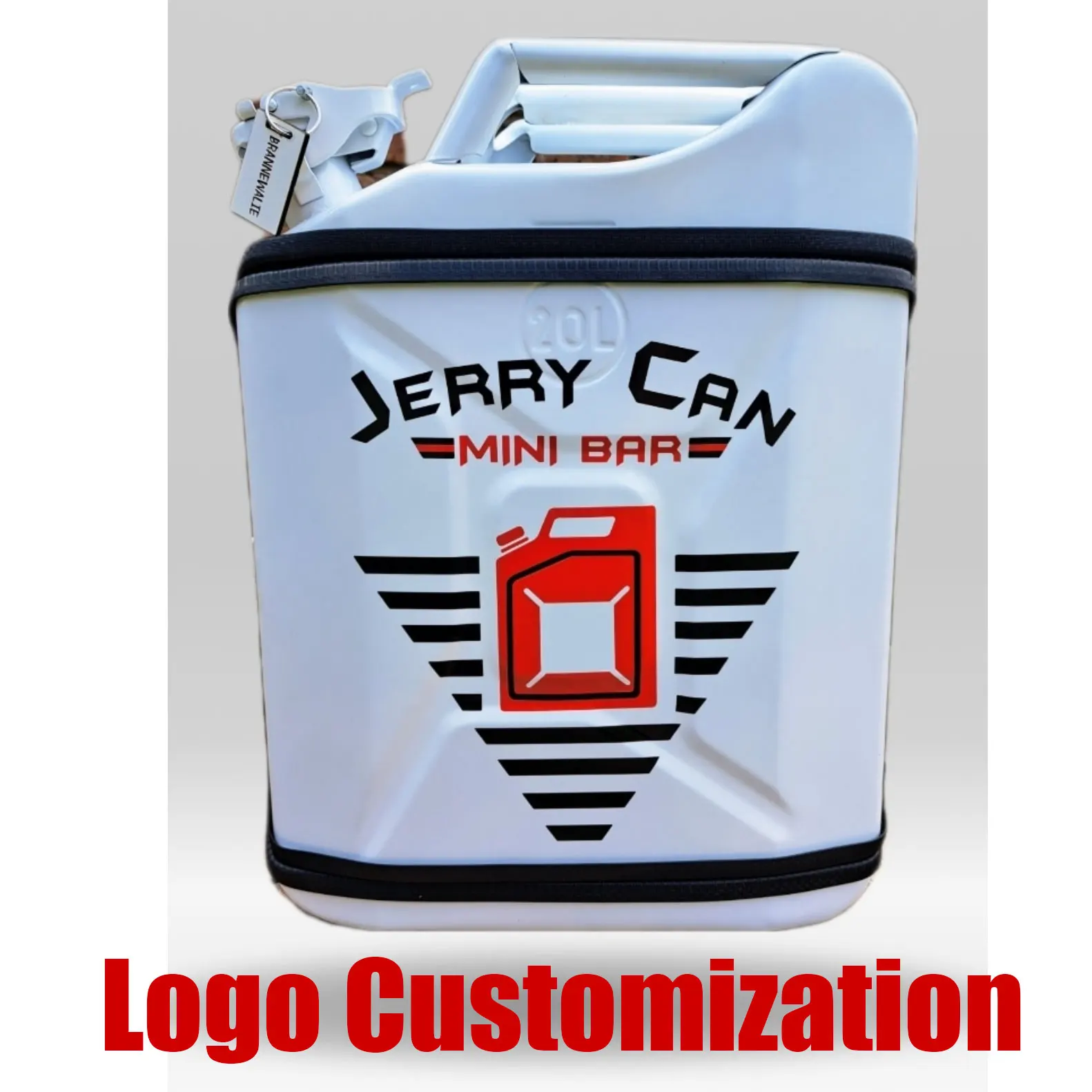 Custom 20L Black Matte Fuel Metal Jerry Can Mini Bar with Wooden Rack Bluetooth Speaker for Home Canister Bar Father's Day Gift