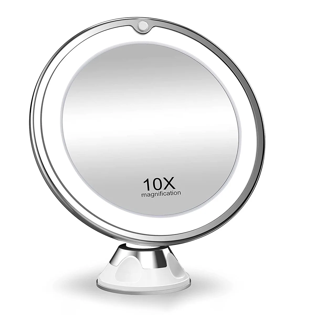 360 Rotating LED Lighted Cosmetic Mirror 10X Touch Screen Cosmetic Mirror USB Rechargeable Portable Dresser Cosmetic Mirror