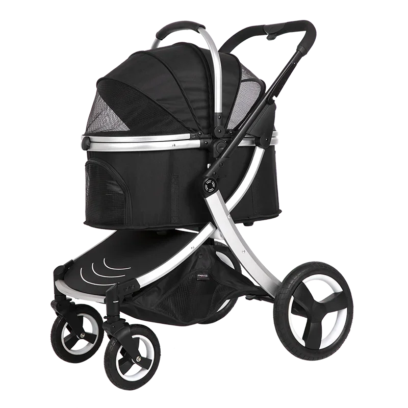 Pet Stroller,Large Dog Stroller Trolley 4 Rubber Wheels Aluminium Frame Pet Stroller Loading Weight 25kgs Stroller