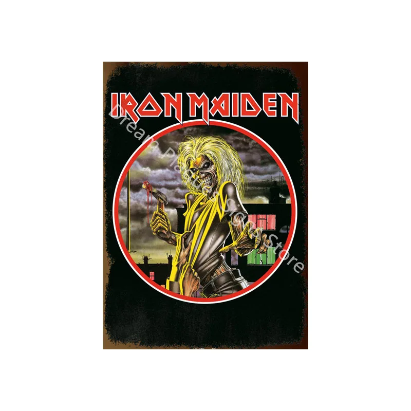 Iron Maiden Book of Souls Officieel Metalen Tin Bord 8x12 Inch, Vintage Rock Band Poster Wall Art voor Bar Pub Man Cave Home Decor