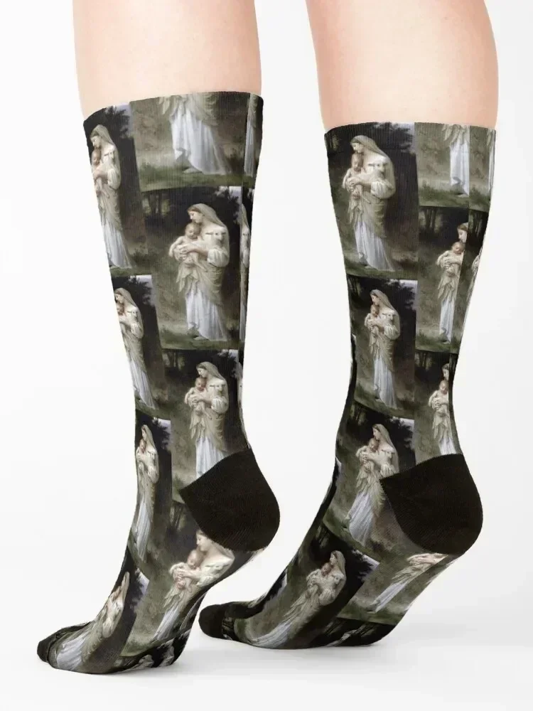 Innocence by William Bouguereau 'Linnocence' Socks essential sports stockings Stockings compression Sports Socks Woman Men's