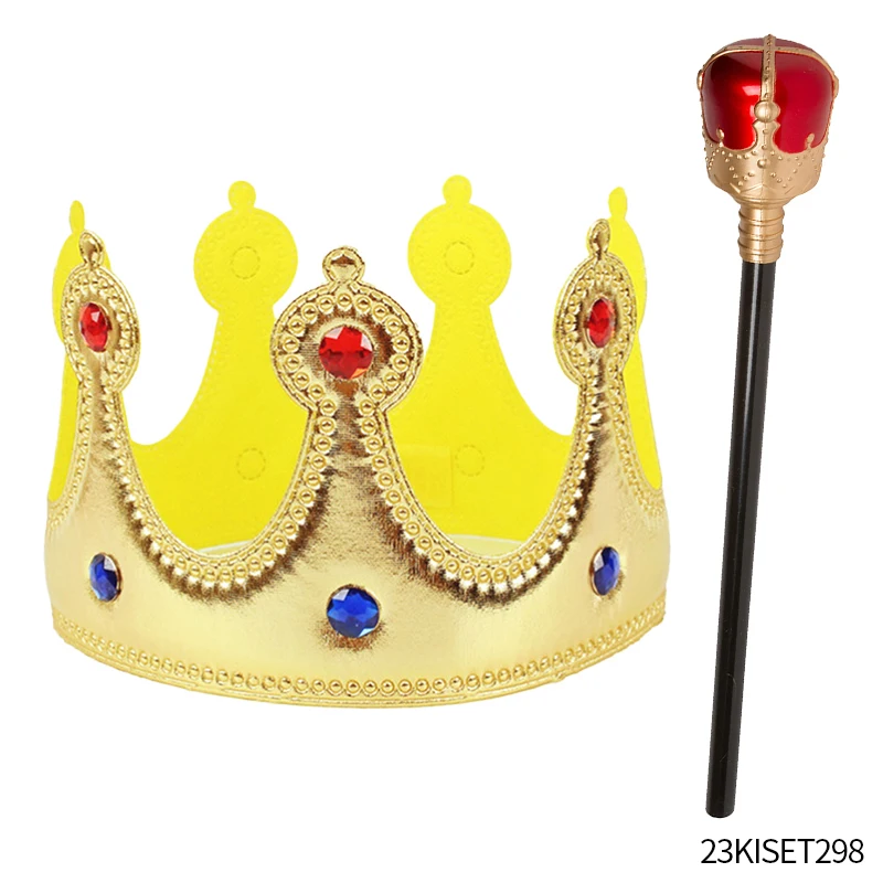 PESENAR Conjunto de fantasia de Rei, roupões infantis, conjunto de cetro de coroa, capa do Príncipe Real para meninos, vestido para cosplay