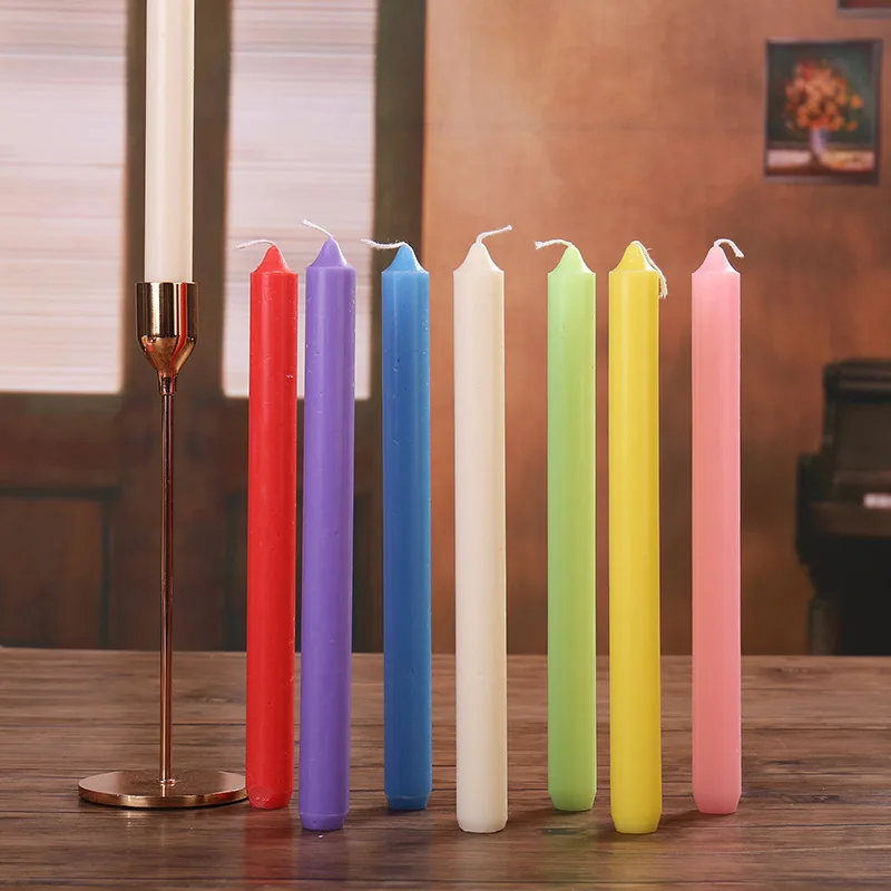 

4PC Nordic Long Candle Wedding Centerpieces For Table Banquet Candlelight Dinner Home Decorative Candles Power Failure Emergency