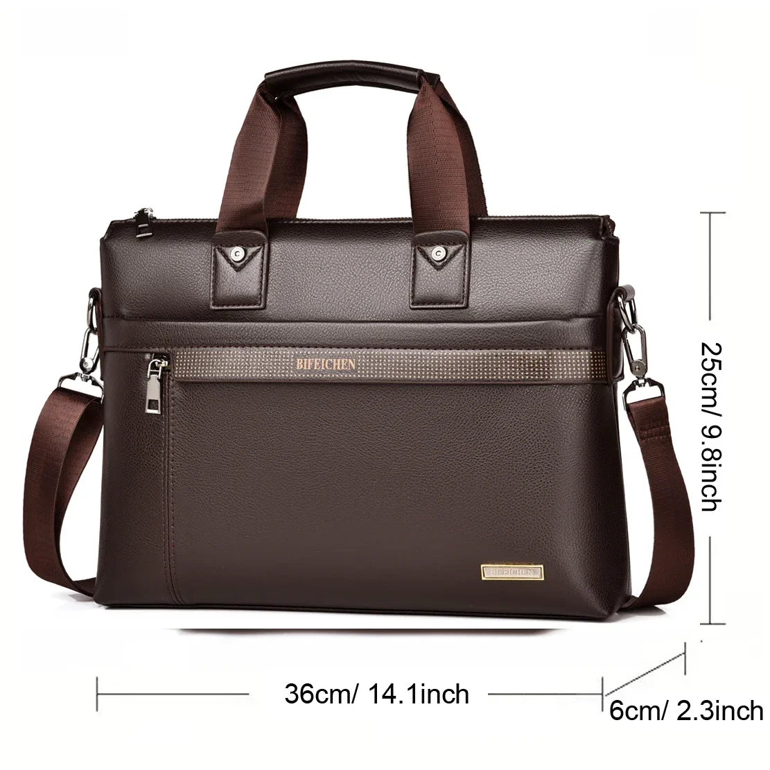 2024 New Brand Men Briefcase Bag High Quality Business PU Leather Shoulder Messenger Bags Office Handbag A4 Document Laptop Bag