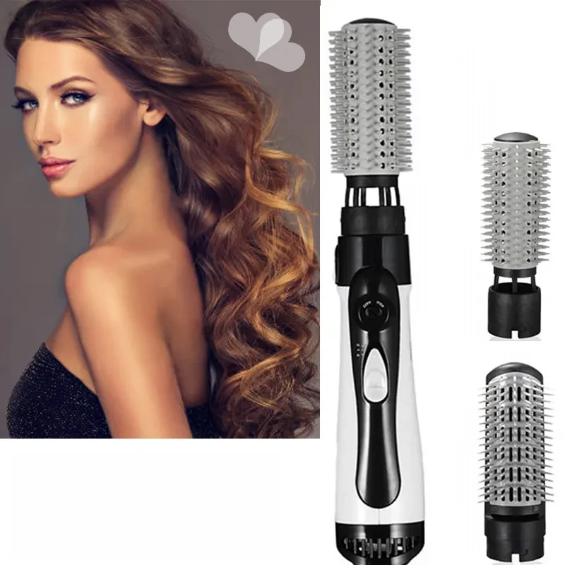 فرشاة معدنية صغيرة 2 في 1 بخطوة واحدة لمكواة فرد الشعر للسيدات، دوران مجفف الشعر ولفافة مجفف الشعر #1