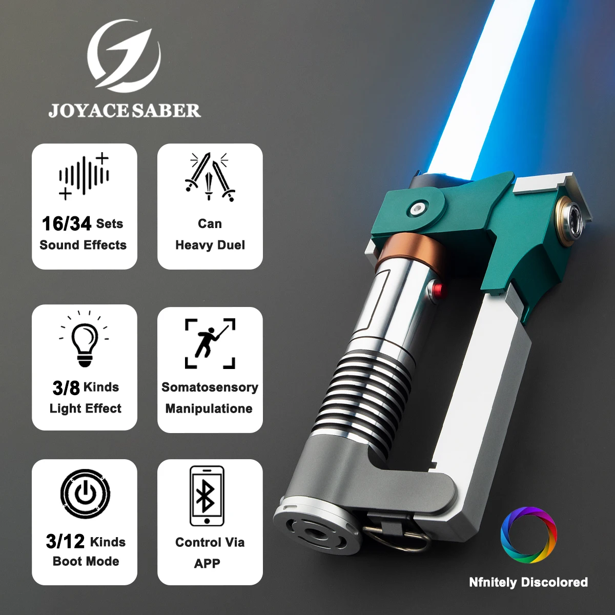 JoyaceSaber-Ezra Bridger صابر خفيف ، مبارزة ثقيلة ، صابر ضوء بكسل ، أرجوحة ناعمة ، سيف ليزر XenoPixel ، ألعاب تأثيري RGB ، ألعاب مضيئة