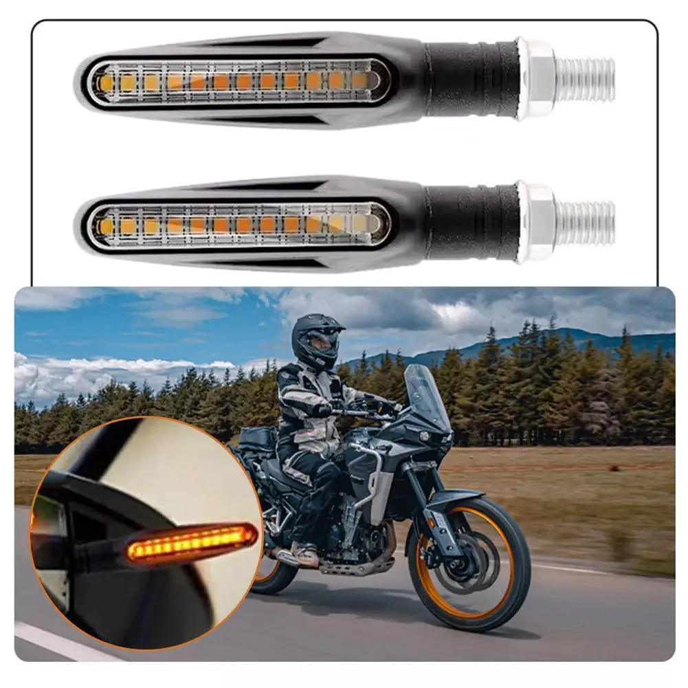 2/4Pcs Motorcycle Led Turn Signal Lights Universal Motorcycle Indicators Amber Flashing Blinker Rear Tail Brake Signal Light