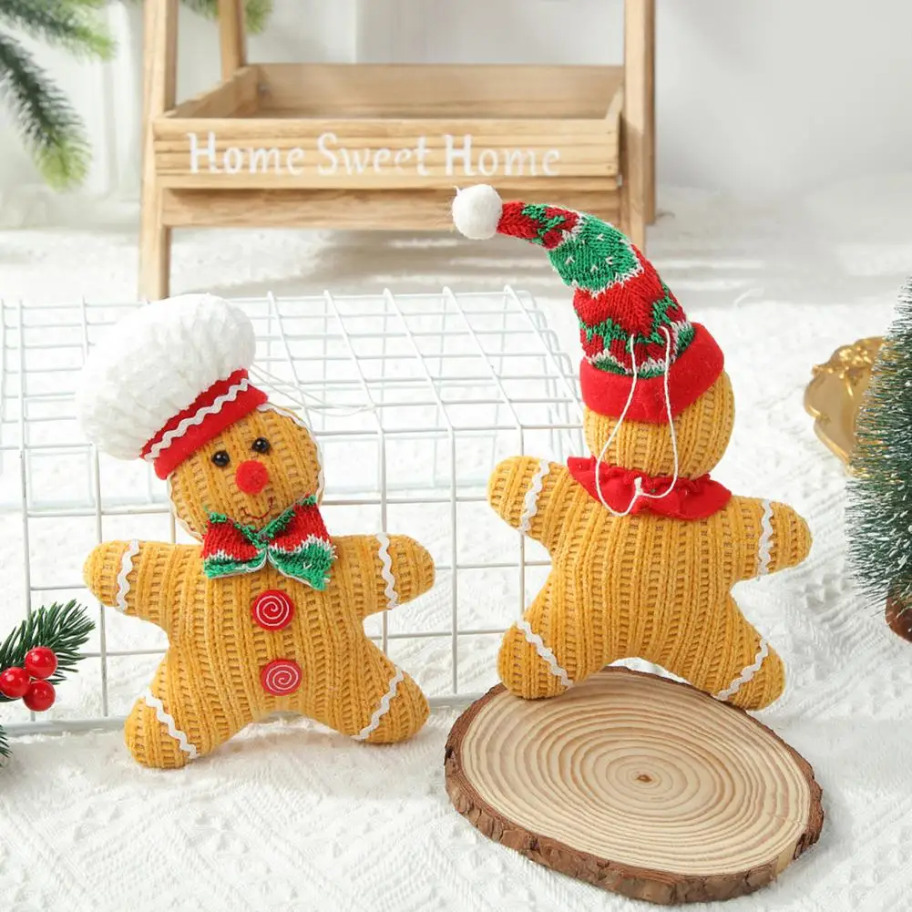 Christmas Doll Gingerbread Man Ornaments Gingerbread Man Tree Ornaments Gingerbread Man Plush Stuffed Doll for Christmas