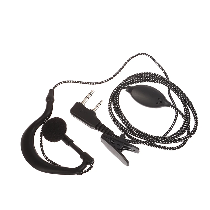 Auricular con gancho para la oreja de alta calidad, interfono para BAOFENG UV5R, auricular de 2 pines, micrófono para Radio de seguridad, Walkie Talkie