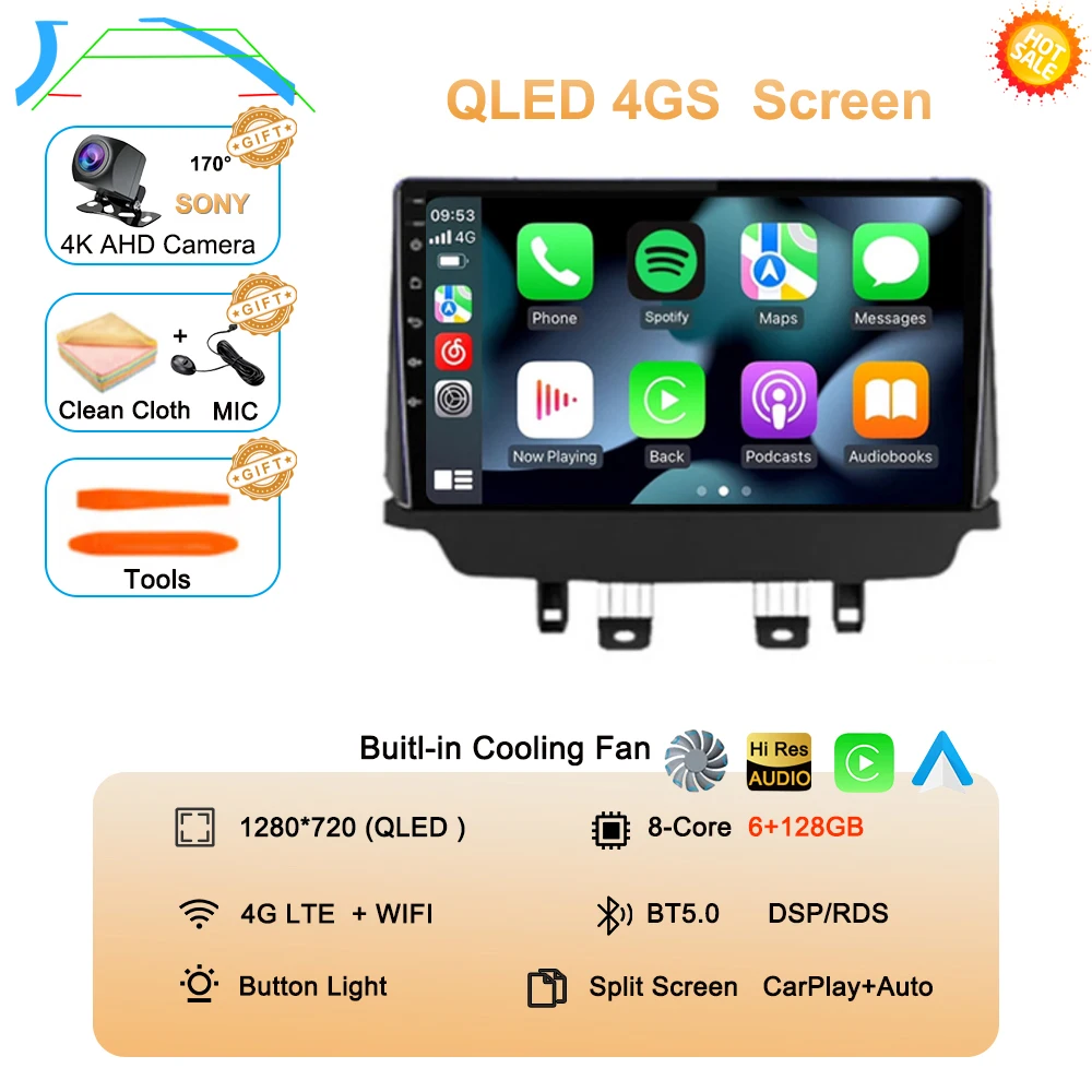 Auto radio Android 16 voor Mazda CX-3 CX3 Mazda 2 DK 2014 - 2021 Multimedia Videospeler QLED GPS Navigatie Draadloze Carplay Auto