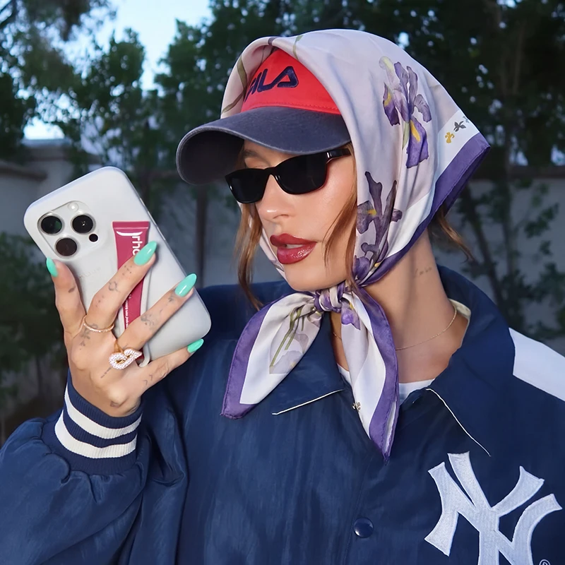

Oriental Floral Print Square Scarf Satin Silk Bandana for Women Summer Daily Sun Protection Hijab Fashion Neck Hair Accessory