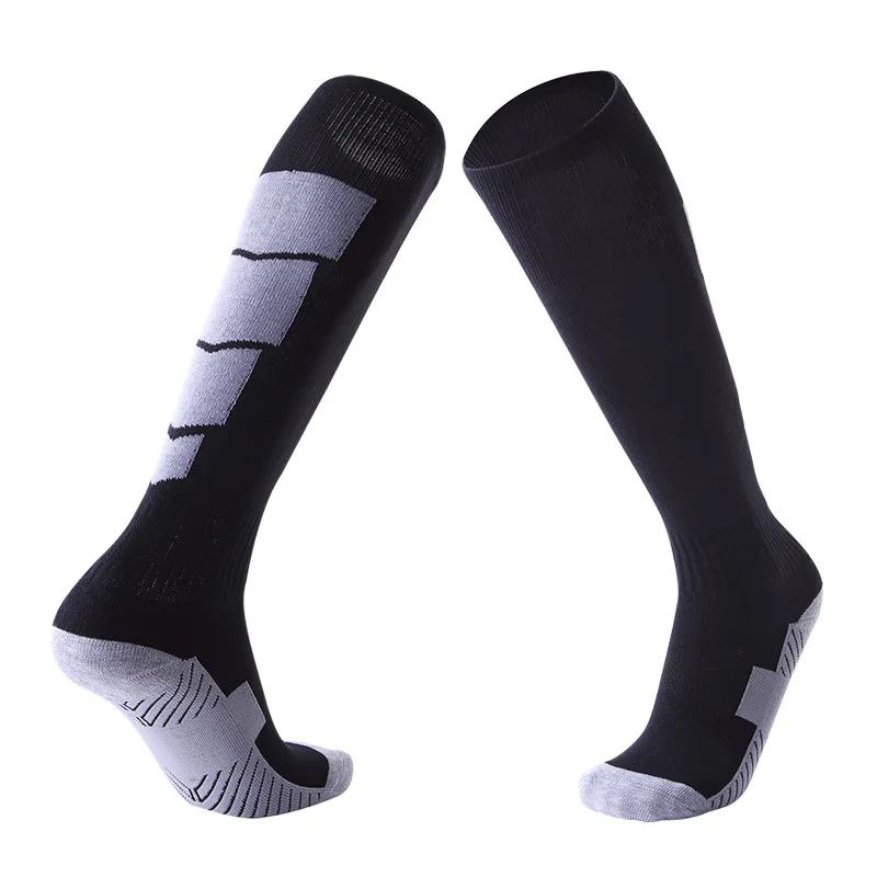 

Men Long Socks Absorbent Wear Resistant Terry Cushion Non Slip Shockproof Football Socks For Adult Outdoor Sport Training