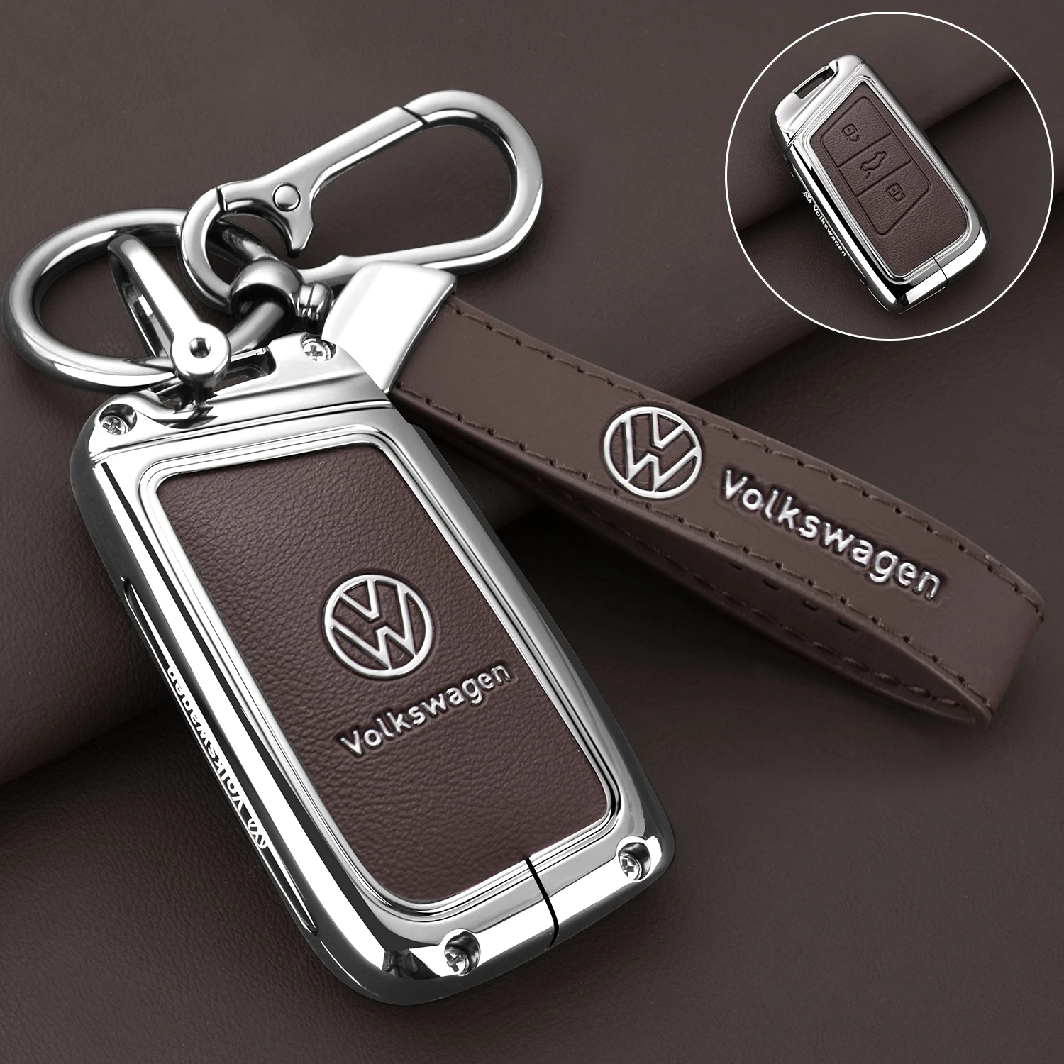 

Zinc Alloy Car Remote Key Case Cover Protector Shell Fob For VW Volkswagen Passat B8 Tiguan Magotan Golf Keychain Accessories