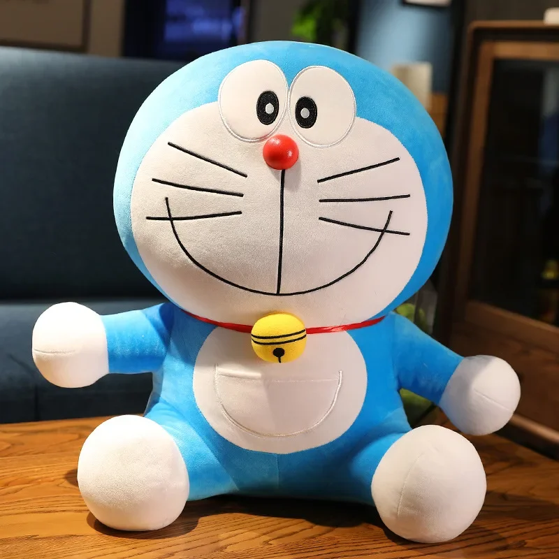 Peluche Doraemon de grande taille, 30/45/60cm, kawaii, pour enfant, oreiller doux, animaux de dessin animé, cadeau d'anniversaire