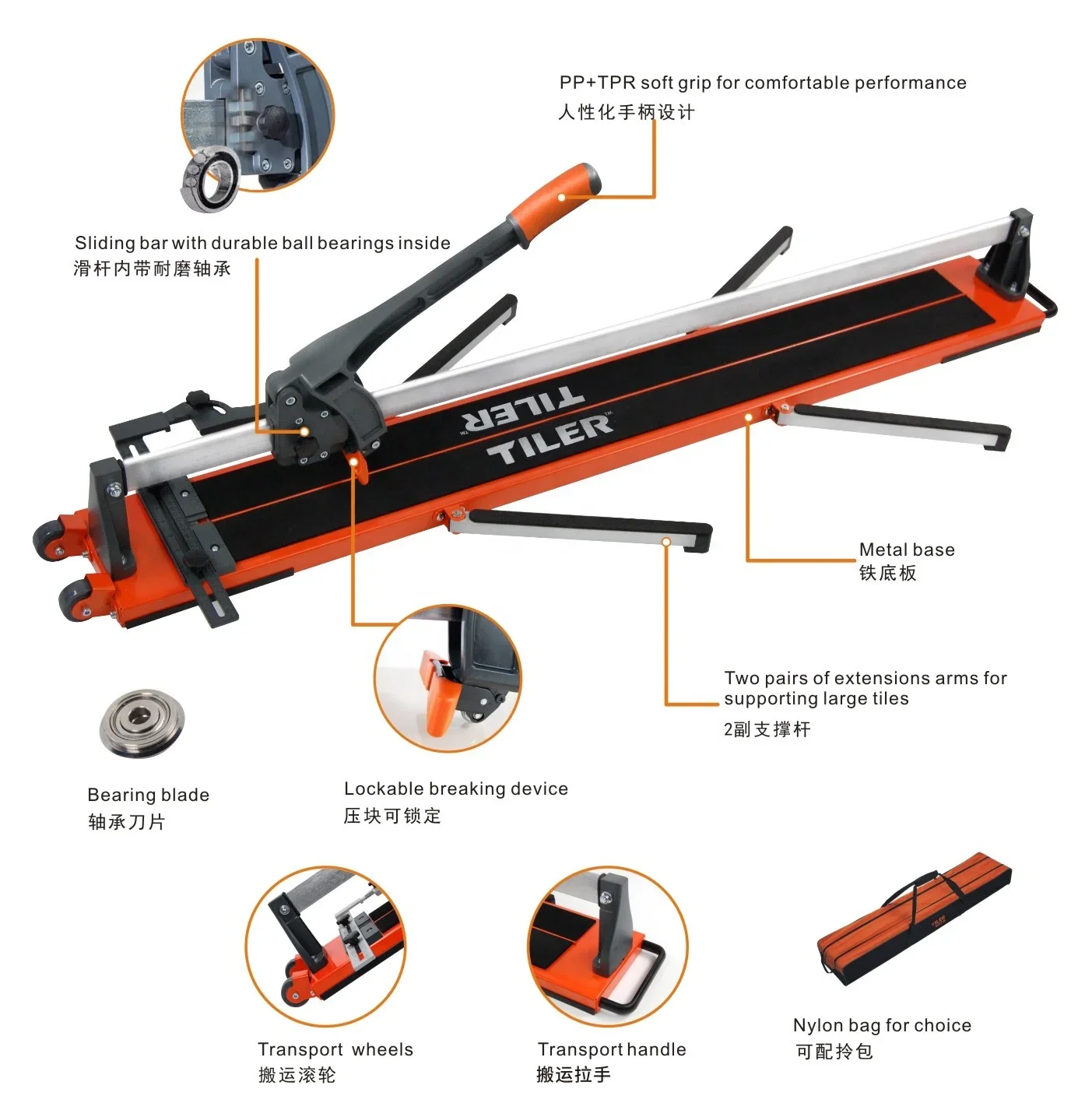 John tools 8102G-2S Manual Tile Cutter ceramic and porcelain tile cutter 900mm-1200mm construction tools machine coupe carrelage