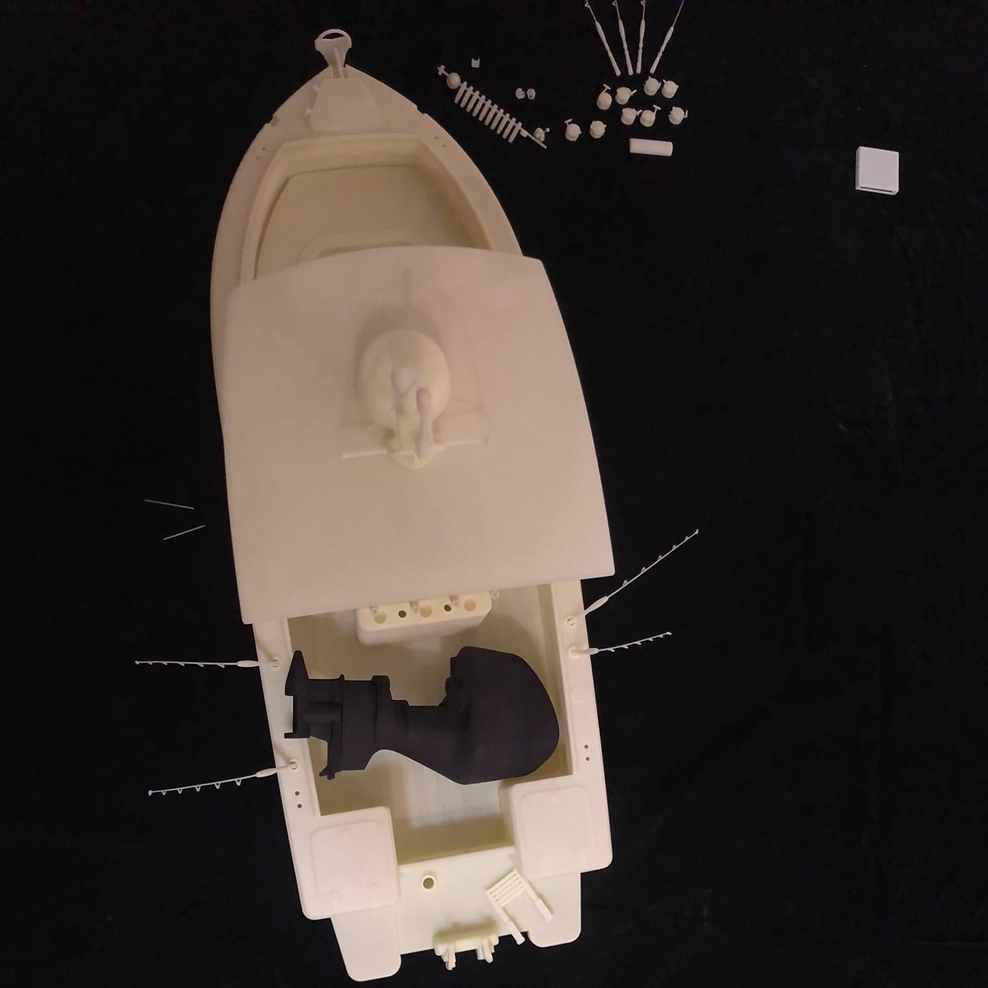 1/9 RC Boot 72 cm Simulatie Klassieke 18-Voet Afstandsbediening Vissersboot Hars Een Stuk Gegoten RC Schepen Model Kit Schip Speelgoed Cadeau