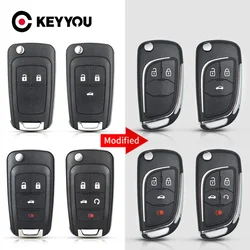 KEYYOU Modified Flip Remote Car Key Shell For Chevrolet Cruze Epica Lova Camaro Impala Fit Astra J Corsa E Insignia Zafira C