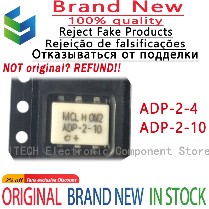 

1PCS/Lot ADP-2-4+ 、 ADP-2-10+ SMD New Original Power Splitter/Combiner Chip ADP-2-4 、 ADP-2-10