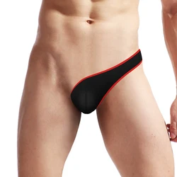 Sexy Men Thong Half Side Underwear Big Pouch U Convex G-string Hight Cut Super Mini Underpants Contoured Silky Erotic Lingerie