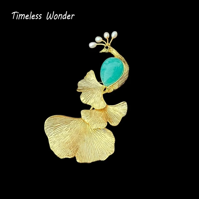

Timeless Wonder Fancy Amazonite Peacock Brooch Pins Women Designer Jewelry Top Gift Trendy Chinese Style Rare Mix 5285