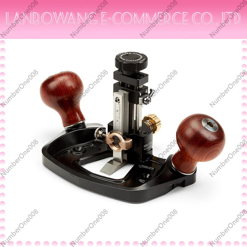 Woodworking Router Plane with Walnut Handle, 2 Adjustable Blades Bottom Cleaning Set for Trimming Joints