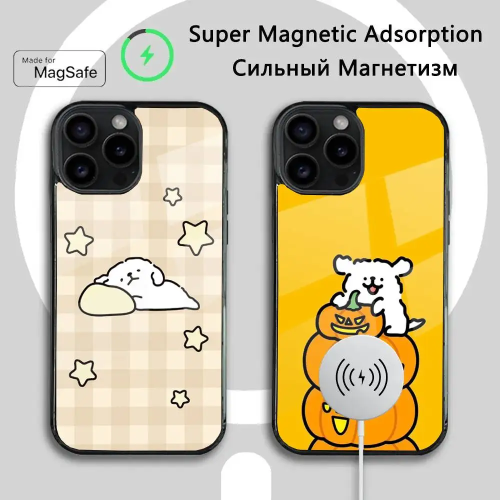 

Cute Cartoon Dog Phone Case For iPhone 16 15 14 13 12 11 Plus,Pro,Max Mini Magsafe Magnetic Wireless Charging