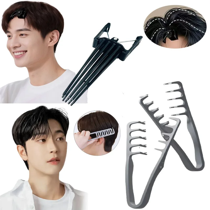 Male Female Curly Hair Styling Tool Set Fluffy Texture Comb & Hair Root Fluffy Clip Natural Curling Traceless Barber Accessories