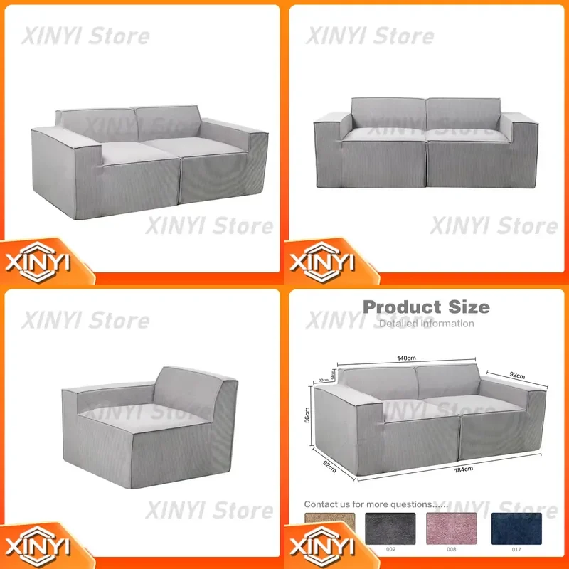 New Popular Small Compression Two-Seat Modular Foam Sofa CE Certified for High-Quality Apartment Living Room