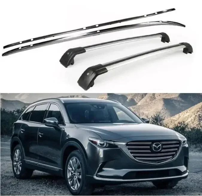 Roof Racks Fit For Mazda CX-9 CX9 2016 2017 2018 2019 2020 2021 Top Roof Rack Rail Luggage Cross Bar Aluminum Alloy