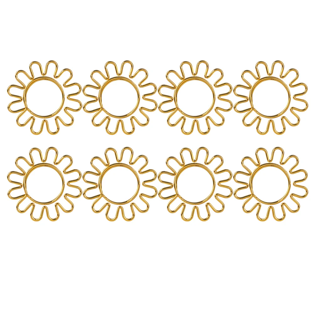 8Pcs Sunflower Shape Paper Clips Gold Creative Clips for Office School Bookmark Notebook Scrapbook Notepad Marker